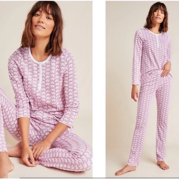 Roller Rabbit Pink Hathi Elephant Pajamas - Picture 4 of 16